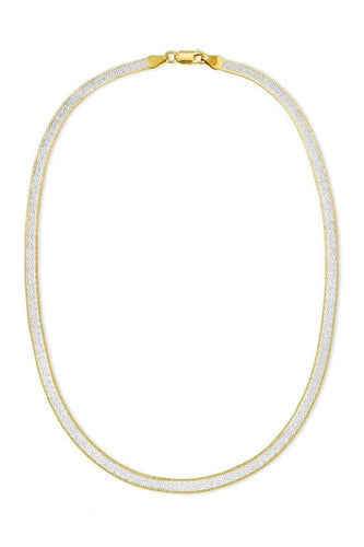 Two Toned Herringbone Necklace - ANGIE MAR 