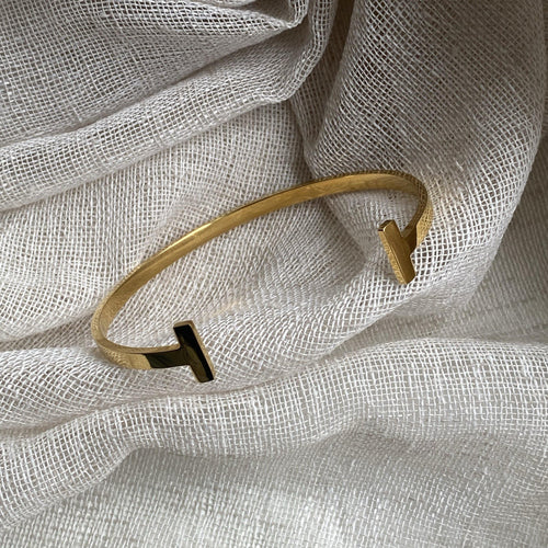 Gold Cross Bangle - ANGIE MAR 