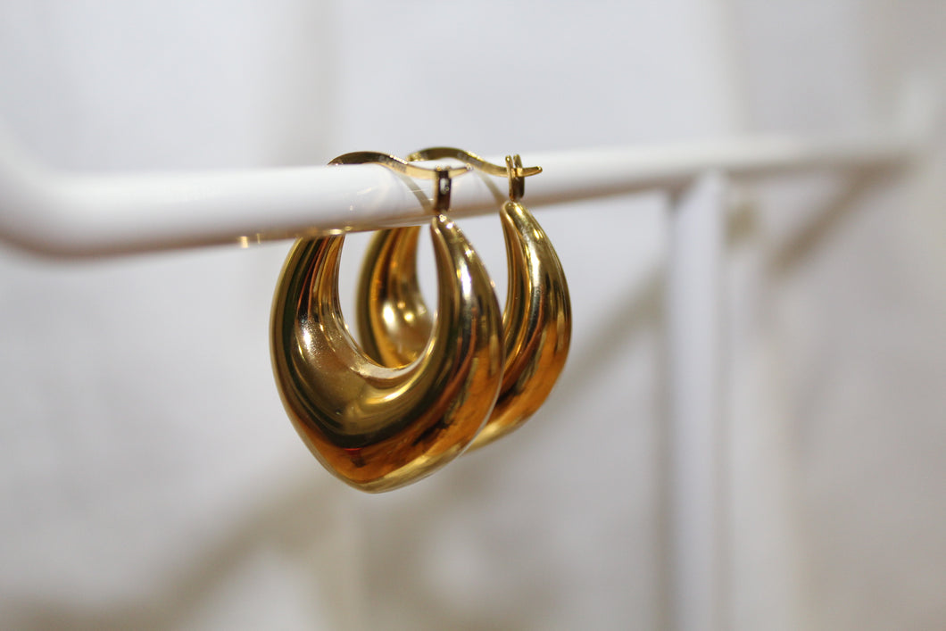 Gold Water Drop Hoops